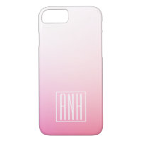 Fading Pinks Ombre Gradation & Your Initials