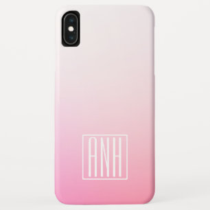 Fading Pinks Ombre Gradation & Your Initials iPhone XS Max Case