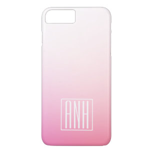 Fading Pinks Ombre Gradation & Your Initials iPhone 8 Plus/7 Plus Case