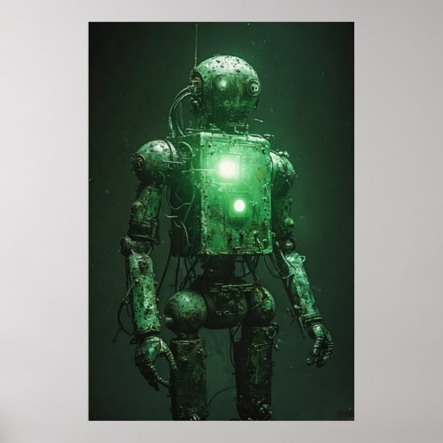 Fading Sentinel: A Broken Robot Poster (Front)