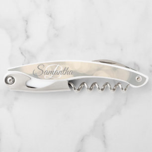 Fading Stylish Monogram Glitter Waiter's Corkscrew
