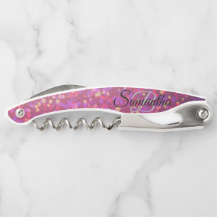 Fading Stylish Monogram Glitter Waiter's Corkscrew