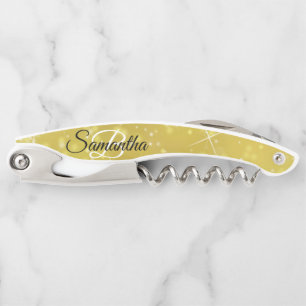 Fading Stylish Monogram Glitter Waiter's Corkscrew