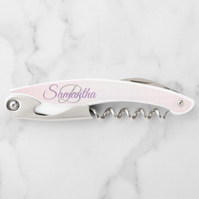 Fading Stylish Monogram Glitter Waiter's Corkscrew (Front)