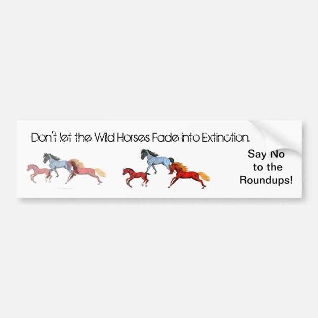 Fading Wild Horses Bumper Sticker (Front)