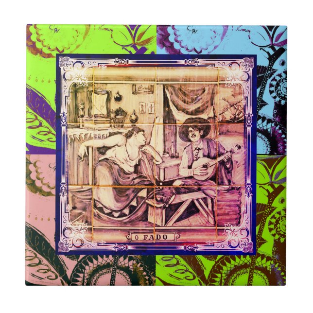 Fado, Portuguese folk art Tile (Front)