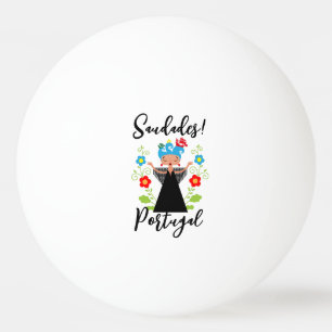 Fado woman singer with Portuguese caravel ships  Ping Pong Ball