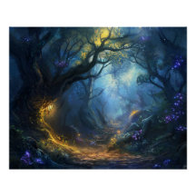 Fae Fantasy Forest Night Scene