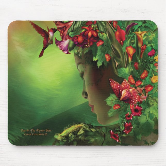 Fae In The Flower Hat Mousepad (Front)