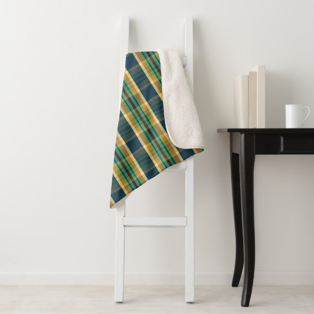 Fae Plaid FF Sherpa Blanket (In Situ)