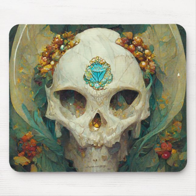 Fae Skull Fantasy Mouse Mat (Front)