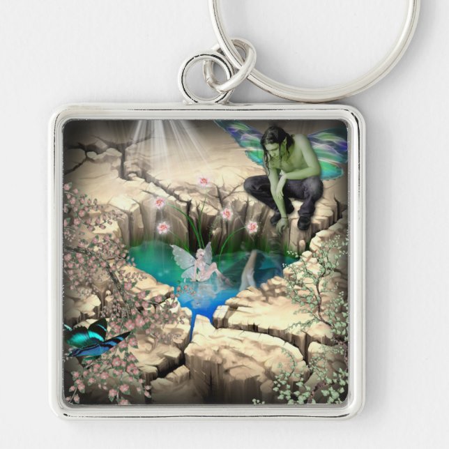 Faerie in Elven Pond Key Ring (Front)
