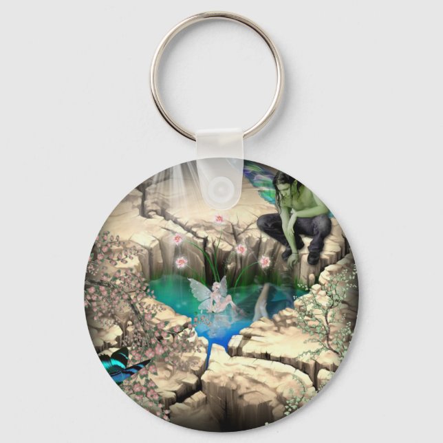 Faerie in Elven Pond Key Ring (Front)
