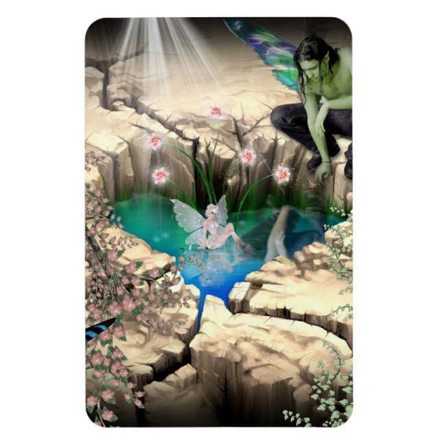 Faerie in Elven Pond Magnet (Vertical)