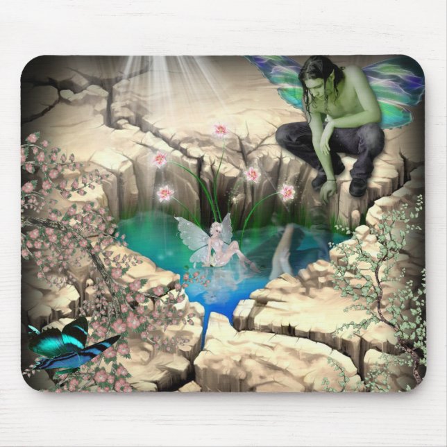 Faerie in Elven Pond Mouse Mat (Front)