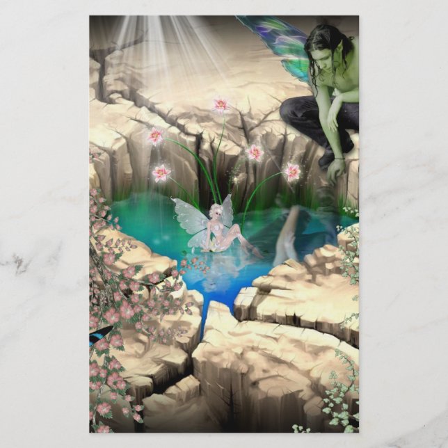 Faerie in Elven Pond Stationery (Front)
