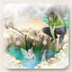 Faerie in Elven Pond Vignette Coaster