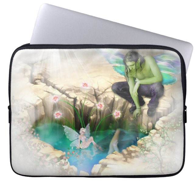 Faerie in Elven Pond Vignette Laptop Sleeve (Front)