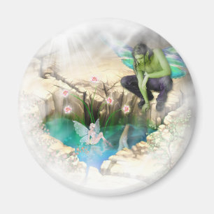 Faerie in Elven Pond Vignette Magnet
