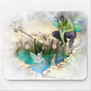 Faerie in Elven Pond Vignette Mouse Mat