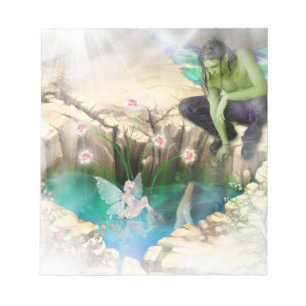 Faerie in Elven Pond Vignette Notepad