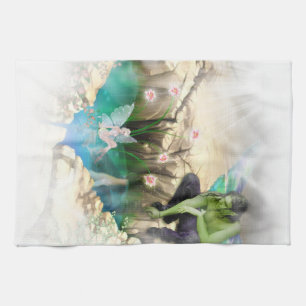 Faerie in Elven Pond Vignette Tea Towel