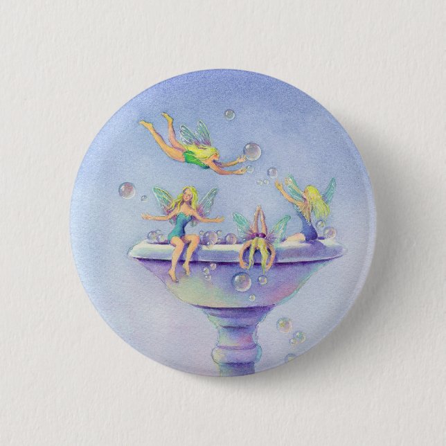FAERIES BUBBLEBATH by SHARON SHARPE 6 Cm Round Badge (Front)