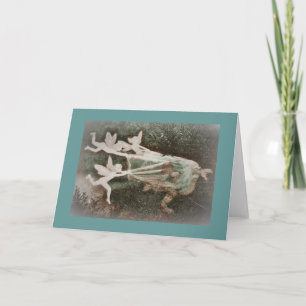 Faeries Catching Nisse (gnome) Holiday Card