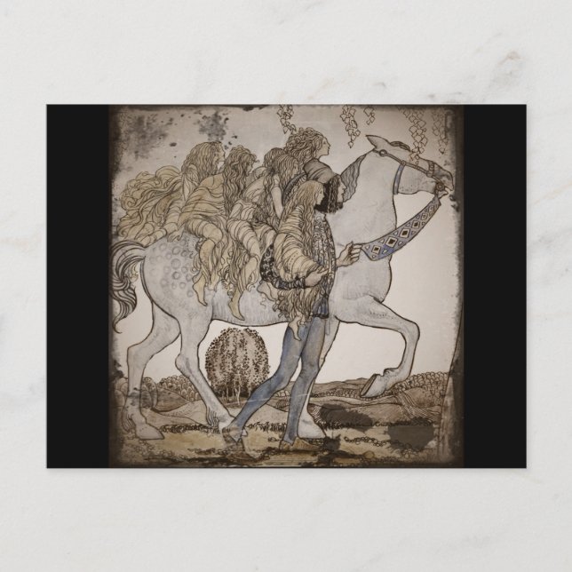 Faeries on White Horse Postcard (Front)