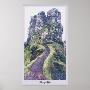 Faery Glen Castle Illustration w/text Poster