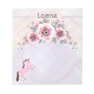 Faetastic unicorn pink personalise notepad