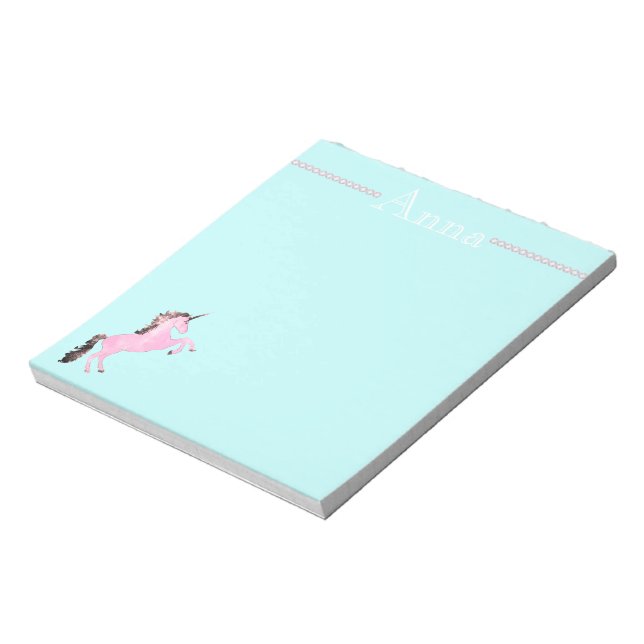 Faetastic unicorn pink personalize notepad (Rotated)