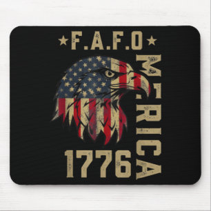 Fafo 1776 merica bald eagle american flag vintage mouse mat