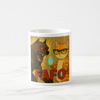 FAFO Cat and Dog Funny Sticker | Unbothered Pet At Coffee Mug