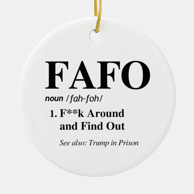 FAFO Definition Ceramic Tree Decoration (Front)