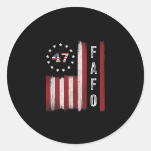 Fafo Flag Trump Funny Classic Round Sticker