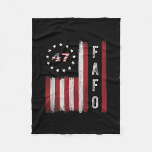 Fafo Flag Trump Funny  Fleece Blanket