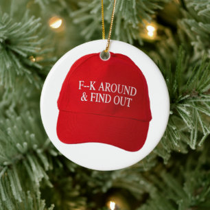 FAFO Hat Ceramic Tree Decoration
