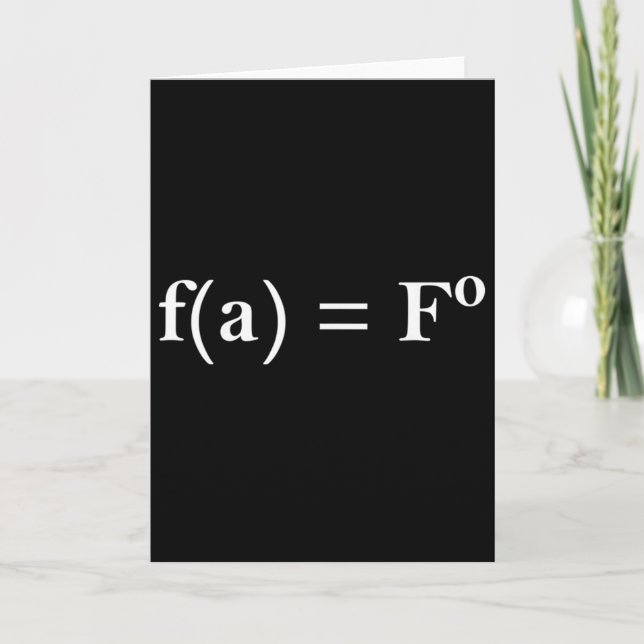 Fafo Math Equation Funny Novelty Math Teacher Nerd Card (Front)