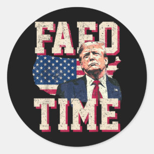 Fafo Trump Flag Funny  Classic Round Sticker