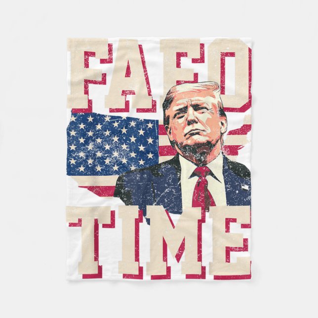 Fafo Trump Flag Funny  Fleece Blanket (Front)