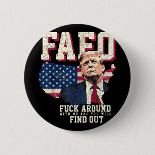 Fafo Trump Us American Map Flag  6 Cm Round Badge