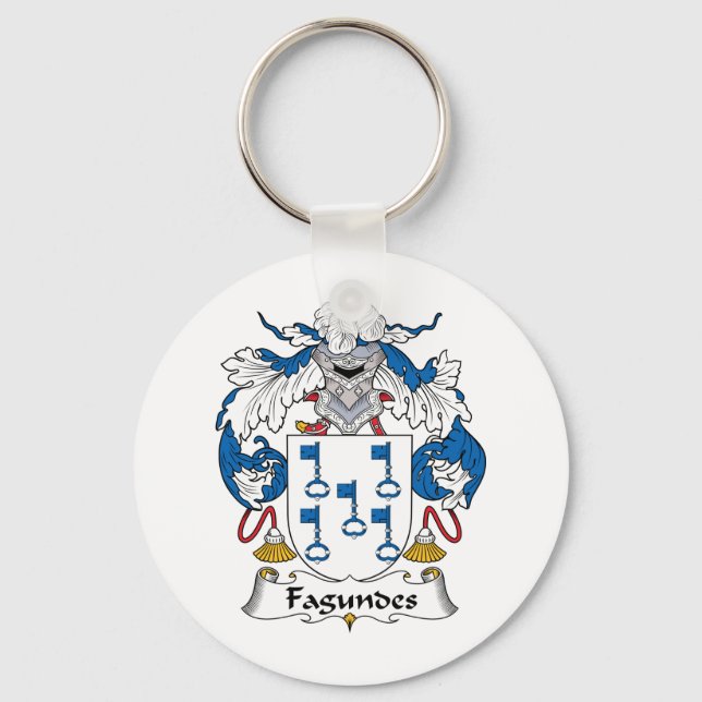 Fagundes Family Crest Key Ring (Front)