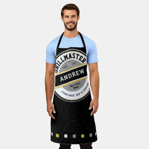 Fahters Day Dad Grill master Apron on Black