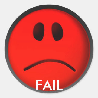 FAIL CLASSIC ROUND STICKER