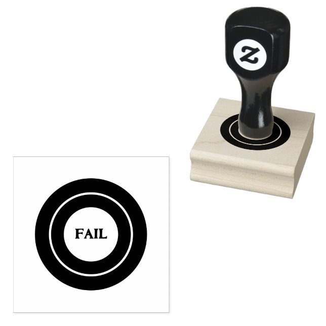 FAIL Custom Text Quality Control Auditing Red Ink  Rubber Stamp (Stamped)