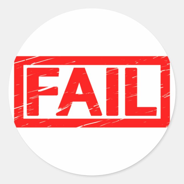 Fail Stamp Classic Round Sticker (Front)