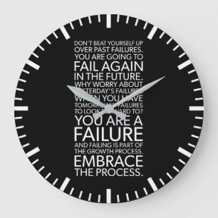 Failure Embrace The Process, Gym, Hustle, Success  Large Clock