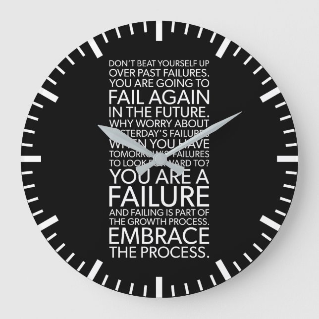 Failure Embrace The Process, Gym, Hustle, Success  Large Clock (Front)
