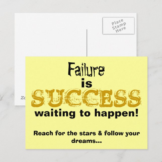 Failure is Success Waiting to Happen Quote Postcard (Front/Back)